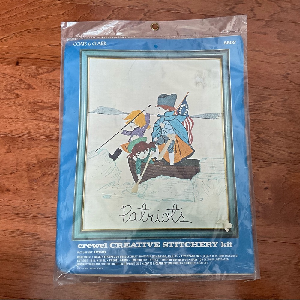 Coats & Clark Patriots Kit New 5803 Crewel Vintage Embroidery Needlework Craft